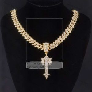 Pendanthalsband Trapstar London Hip Hop Cross inlaid Zircon Pop Rap Style Wearable Tennis Chain Cuba Drop Delive Delivery Jewelry P Dhrhe 6924