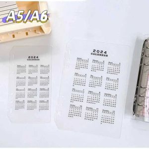 Calendar Transparent A5 A6 Binder Dividers 2024 Calendar Notebook Index Dividers Loose Leaf Notepad Agenda Planner Diary Bookmarks Office