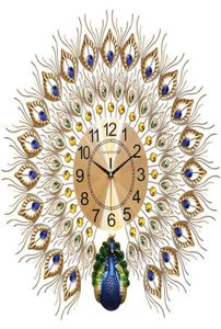 Смотреть павлин настенные часы гостиная дома модная большая стена часы украшения часы творческий тихий кварц 20 дюйм4328172