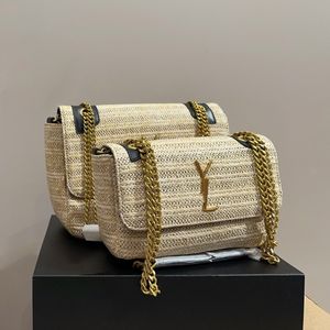 Designerka torba na ramię lou lou puffer torebka z zabawkami w torebce reffii mała kwadratowa torba tkana torba w chmurze klasyczny retro łańcuch słomy torba torba bagietka