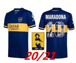 20 21 Ретро футбольные майки Boca Juniors de Rossi 2003 Мужчины дома Голубая белая желтая Tevez Maradona Abila Camisa Футбольная рубашка футбола 999