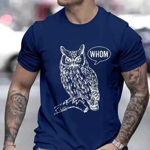 Men's T-Shirts Funny Ts Tshirts for Men Who Whom Owl T Clothes Mens Shirt Mens TShirt Short Slve Clothing Funny T Shirt Man T Shirts T240506