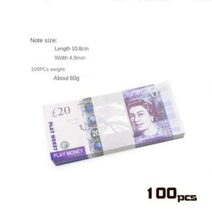 5 Party 20 10 Banknote Fake 50 GBP Realistic Toy Bar Props Copy Movie Movie Money Fauxlets 100 PCS/PACK 0 0