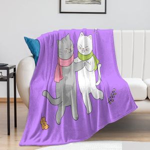 Blanket Personalize a Flanela Soft Art Design Funny Cat Music Dance lances para o escritório em casa Traval Carro Dormitório Recurso com ar-condicionado Os quartos ou DHGWQ