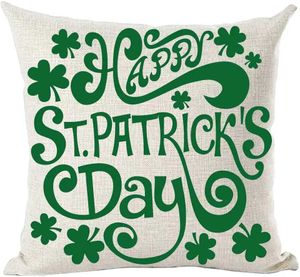 Cuscino/decorativo Happy St. Patricks Day Spring Green Cloves Copertina decorativa Cuscinetto Cuscino Soggio