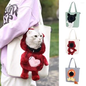 Kattbärare Tote Carry Bag Portable Handbag Pet Supplies Knapsack Outcropable Canvas Puppy Messenger Dog