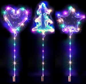 Led Bobo Luminous Balloon Transparent 3M Colorful Lights Balls Chirstmas Wedding Party Decor Gifts Tree Unicorn Star Shape 6392969