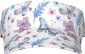 Berets Schmetterlinge und Blumen Sonnenvisier für Frauen Mädchen Sommer Sportball Hut leerer Top Beach Baseball Cap UV Schutz atmungsaktiv
