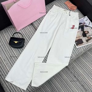 Brand Jeans Women Jean designer pants Fashion Letter red diamond letter LOGO denims trousers woman vacation denims straight pants Mar 06