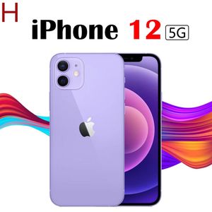 Original äkta renoverad iPhone 12 6,1-tums iOS A14 levereras med en OLED-skärm smartphone iPhone 12 i en förseglad 4G RAM 256 GB ROM-låda med 100% batteritid