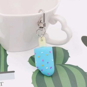 Keychains Bedanyards New Summer Creative Ins Candy Wind Candy Color Soft Ice Cream Key Ring Bag Jóias pendentes