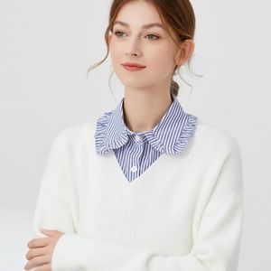 Bow Ties linbaiway moda klasik beyaz laple kadınlar için yanlış yaka