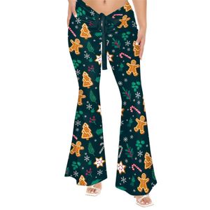 Spodnie damskie Capris 2023 Women świąteczne spodnie swobodne spodnie Pleszczone spodnie Łacińskie taniec cyfrowe Printed Leggingi Cut Cut Zewnętrza Party świąteczne Y240504