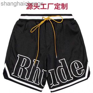 Trend oryginalny projektant Rhuder Short Pants Sports Shorts Mens Do podwójnej warstwy Mesh Lose oddychające swobodne wszechstronne dostosowane z pięcioma spodniami