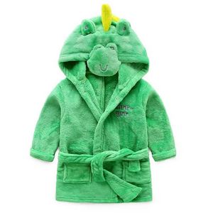 Pajamas Cute baby shower gel girls pajamas childrens dinosaur hooded beach towels boys bathrobes pajamas baby pajamas childrens clothingL2405