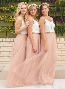 2017 Cheap Underskirt Bridesmaid Dresses Tulle Skirt Blush Prom DressesBridesmaid Maxi Skirt Evening Party Gowns7013587