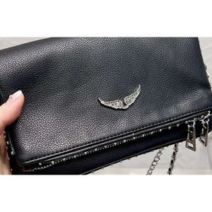 2023SS Evening Bags Popular Womens Bag Handbag Wings Diamond-ironing Zadig Et Voltaire Rivets Sheepskin Leather Messenger Crossbody Handbags Two Chain Ladiesk