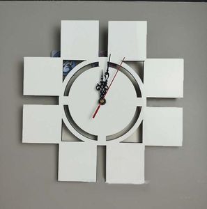 10pcs DHL Process clock DIY po design 12 inch thermal sublimation design wood thermal transfer printing MDF wall clock Only Cl3544006