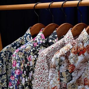 Plus Colors Personality Mens casual slim fit long sleeved shirt floral print ultra-thin party shirt mens dress mens clothing 240425