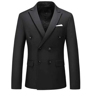 Męskie garnitury Blazers 2023 NOWOŚĆ MENS Casual Boutique Business Solidny kolor podwójnie piersi Pioneer Q240507