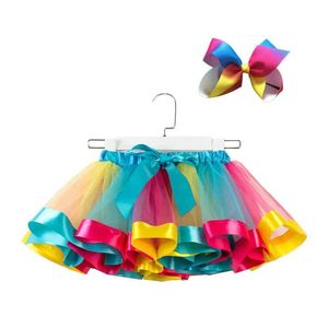 Ciua tutu vestito ragazze tutu gonna bambina ragazza gonna mini pettiskirt danza arcobaleno tulle bambini principessa gonna per bambini colorati abbigliamento estivo d240507