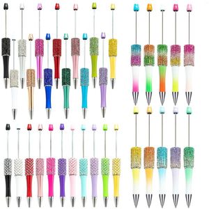 40st Diamond Bead Pen Wholesale Creative DIY Handmade klistermärke Set Beaded Ball Point Pennor Advertising Gift