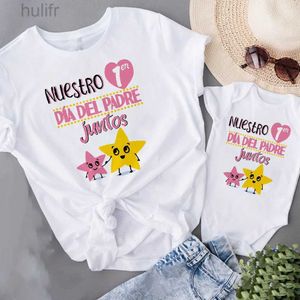 Family Matching Outfits Our 1st Mothers Day Family Matching Clothes Spanish Printed Mom and Baby Mothers Day Outfits Mommy T-shirt Tops Baby Bodysuits d240507