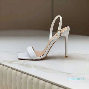 Tacco per scarpe eleganti per donne desiner sandals sandali cinghia tacco calzature con cerniera posteriore