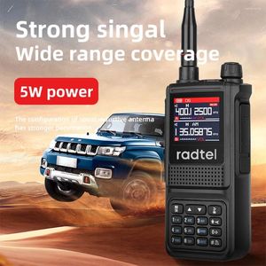 Walkie Talkie Radtel RT-470L 5W 6 Bandas Ham amador de duas maneiras Banda de ar 256CH NOAA LCD Scanner de cores Aviação