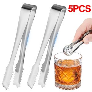 Accessories 5/1PCS Stainless Steel Ice Cube Tongs Portable BBQ Meat Tongs Mini Grill Toasted Food Clamp Party Candy Buffet Bar Kitchen Tools