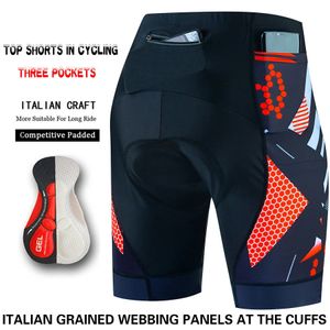 Drei Pocket Bike Shorts Bike Enge Triathlon 5d Gel Pad Pro Lycra Bike Shorts Atmungsaktives Herren -Mountainbike -Shorts 240425