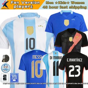 2024 Argentinien Soccer Trikot 24 25 Copa America Nationalmannschaft Messis di Maria Argentinische Frauen Kinder Kit Spieler Version Torhüter L.Martinez Size S-4xl Fußballhemd