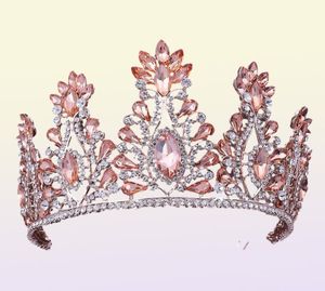 Luxury Gold Crystal Beads Bridal Tiaras and Crowns Teardrop Rhinestone Diadem Headpiece Hair Jewelry Wedding Hair Accessories7366360