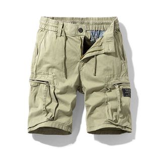 Mens casual workwear shorts youth loose fit large size multi pocket 5-inch pants mens style