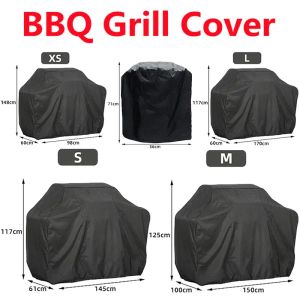 Grills Black Waterproof Rain BBQ Cover Outdoor Grill Cover Weber Heavy Duty Barbacoa Anti Dust Rain Gas Charcoal Electric BBQ Cover