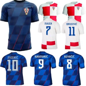 2024 2025 Croacia Modric Soccer Jerseys National Mandzukic Perisic Kalinic 24 25 Cirlada de futebol Croácia Kovacic Rakitic Kramaric Men Uniformes