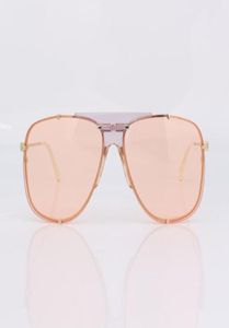 Solglasögon pilotmetallram kvinnor rosa linser elfenbens tips016744648
