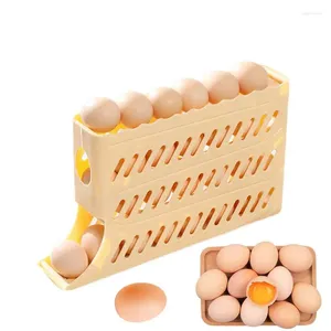 Förvaringsflaskor 4-lagers ägghållare för kylskåp rack kylskåp dispenser korg container arrangör kök
