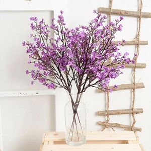 Dekorativa blommor Gipsophila Artificial White Branch Babies andas Fake Long Bouquet Home Decor Wedding Decoration Autumn