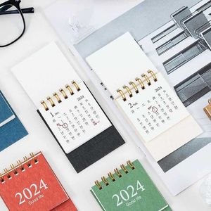 Calendario 2024 Mini scrivania Calendario Kawaii Pianificatore mensile giornaliero Solid Coil Book Book Daily to Do Elenco Time Manegement 2023.08-2024.12