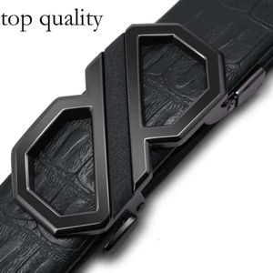 Cinturão de fivela de 8 palavras Alloy Alloy Automatic Buckle Fashion Crocodile Business Belt the New Factory 770