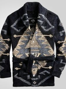 Men's Sweaters Heavy Duty Jacquard Thickened Mid Length Knitted Sweater