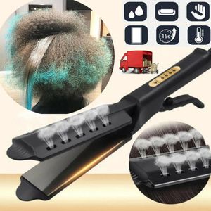 Hair Straightener Four-gear Temperature Adjustment Ceramic Tourmaline Ionic Flat Iron Hair Straightener For Women Widen Panel 240507