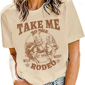 Kadınlar tişörtleri kovboy rodeo grafik tees kadınlar vintage ülke müzik tişört cowgirl sevimli komik batı tişörtleri kıyafetler kadın retro gömlek