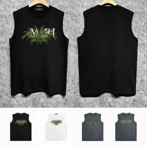 mens designer tank tops trendy brand fashion sleeveless t shirts woman luxury women tank tops summer fashion pure cotton knitted clothing ZJBAM022 grass print vest