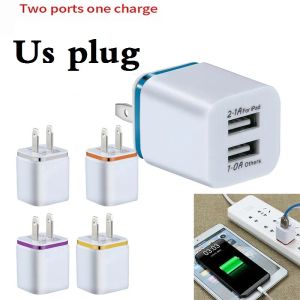 1 شاحن الجدار عالي السرعة 5V 2.1A محول الطاقة USB لجهاز iPhone 7 8 Plus x 11 12 13 14 Samsung Xiaomi LG Smart Mobile Slop