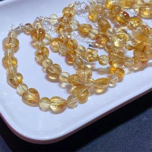 Braccialetti Link Natural Giallo Fuoco Giallo Quarzo Ematoide Crystal Crystal Reiki Gioielli in pietra Guarigione Digad per donne Regalo