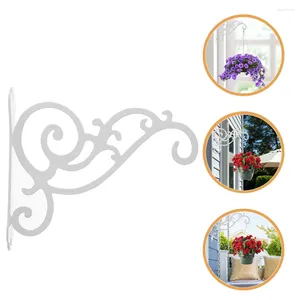 Vases Gardening Plant Hook Iron Wall Hanging Potted Flower Rack Bracket (White Single Large) Pots Holder Mount