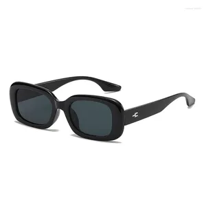 Солнцезащитные очки черная винтажная квадратная женщина
