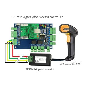 Scanners USBWG Wiegand 26 Convertitore Wiegand 34 Convertitore Connettiti con lo scanner a barre Wiegand Access Controller di accesso USB HIDUSB Codice QR